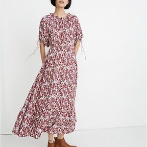 Warm Geranium Maxi Dress Bohemian Spring